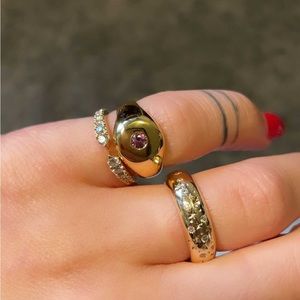 14K chubby signet pink tourmaline